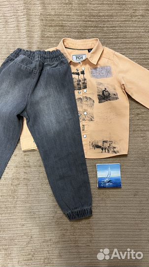 Рубашка и джинсы h&m для мальчика 104