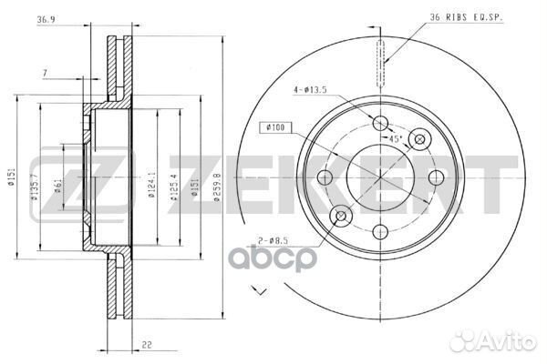 Диск торм. перед. Nissan Micra (K12) 03- Note