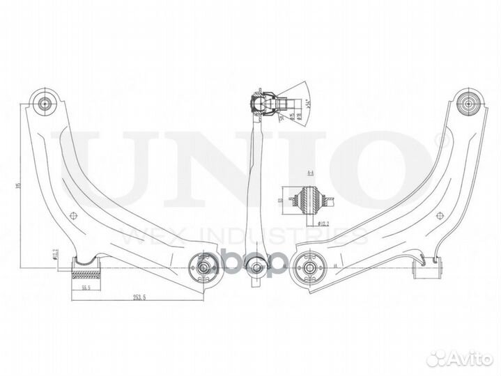 Рычаг подвески поперечный передний нижний правый
