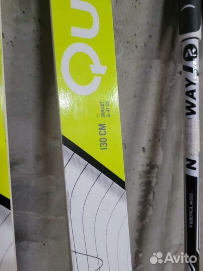 Детские беговые лыжи с креплением nnn и палки