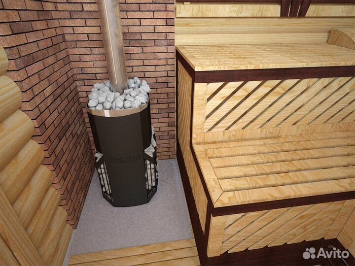 Печь для бани Русь-сетка 12 Л Панорама Теплодар