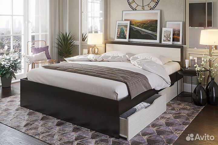 Кровать Гармония с ящиками (Виктория)