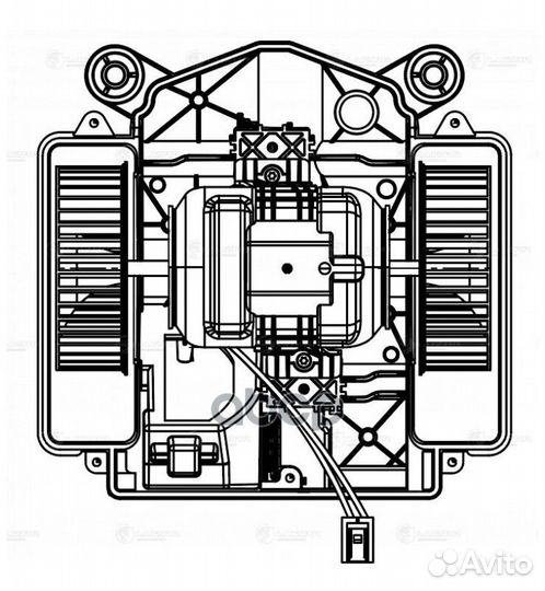 Э/вентилятор отоп. в сборе с кожухом для а/м Me