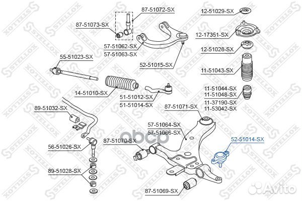 52-51014-SX опора шаровая нижняя Hyundai Sonat