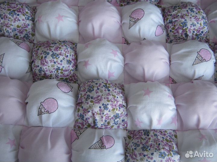 Бомбон.детское новое одеяло.коврик игровой.Розовое