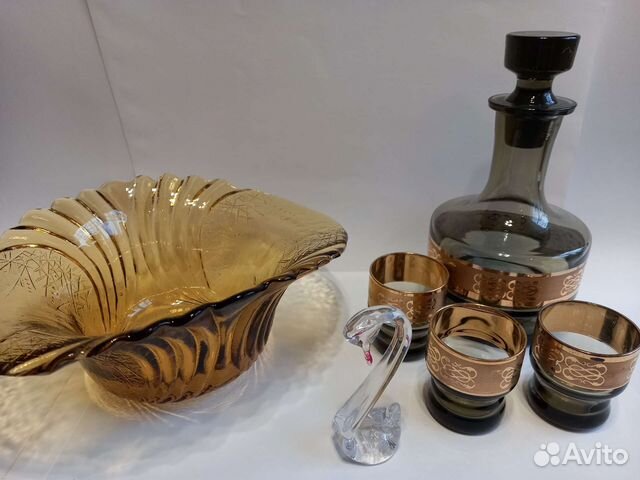 Вазы из цветного стекла СССР