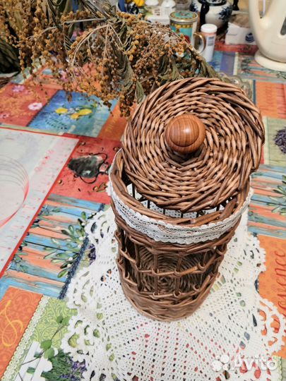 Корзина плетеная для банки, кофе