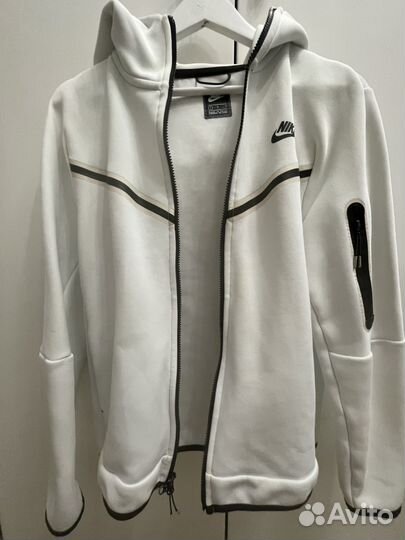 Зип худи nike tech fleece мужская белый цвет