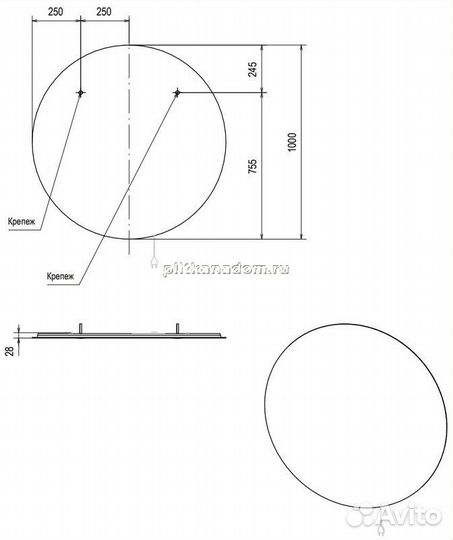Зеркало Velvex Happy Julia 100 см zkJUL.100