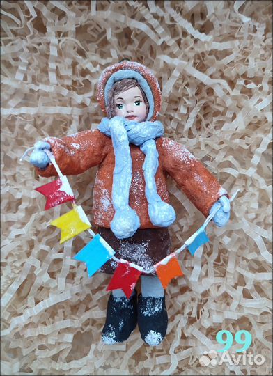 Ватные елочные игрушки