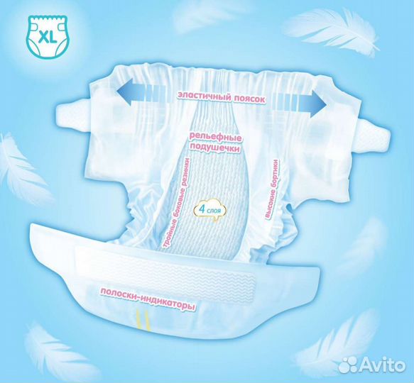 Подгузники manu XL 12-17 кг 39 шт