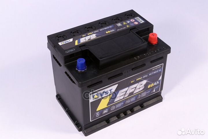 Аккумулятор EFB 12 V, 60 А/ч, 600А, 242x175x190