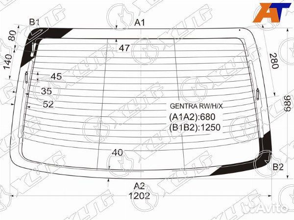 Стекло заднее chevrolet aveo