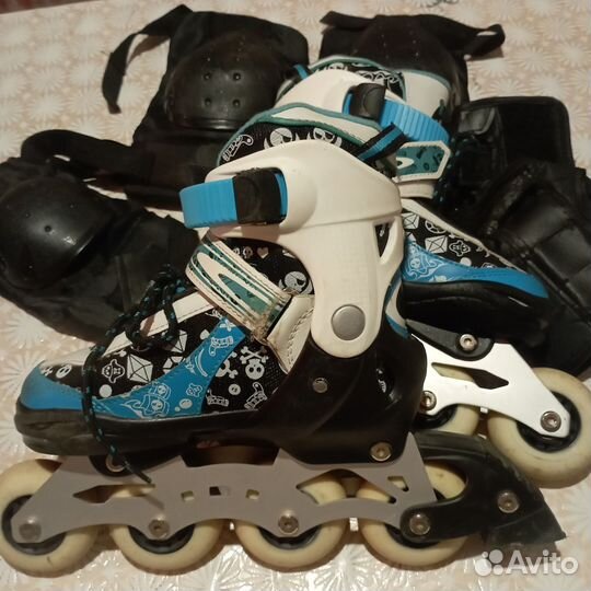 Роликовые коньки детские с защитой
