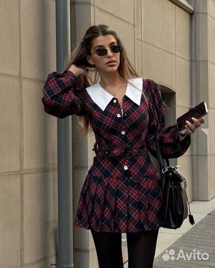 Платья в клетку,5 цветов