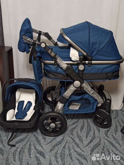 Коляска 3 в 1 G600 синий цвет