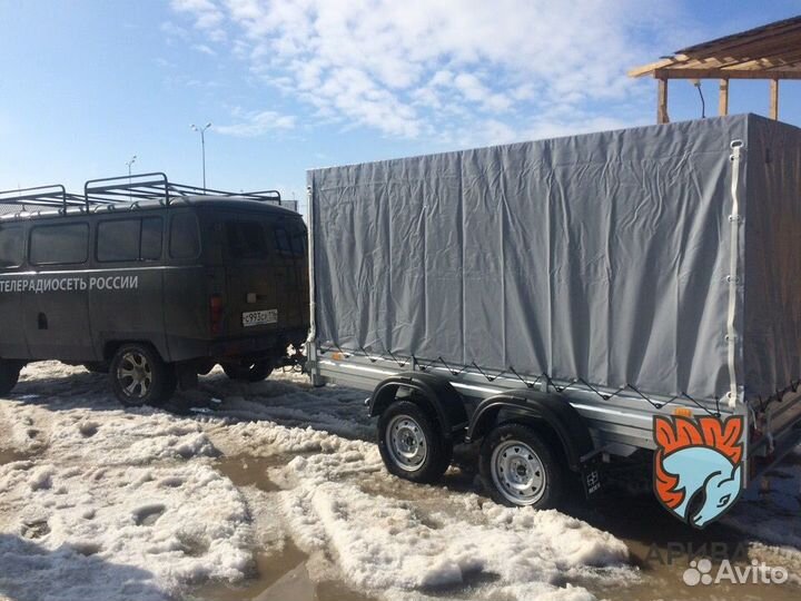 Двухосный прицеп с тентом 150 см мзса 817731.022