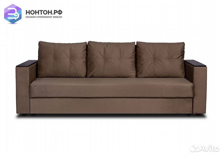 Диван еврокнижка Атланта коричневый