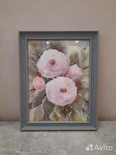 Сет из 2х картин акварелью, в рамках, авт. работы