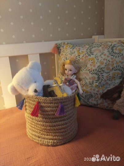 Корзина из джута для детской комнаты