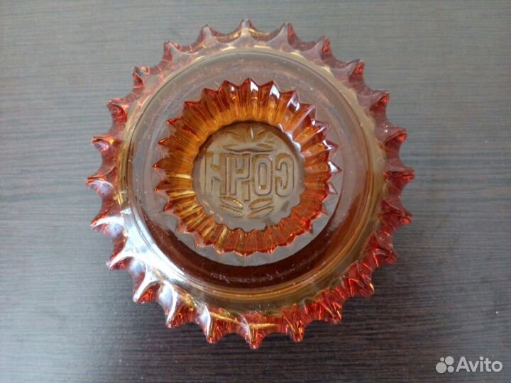 Конфетница вазочка из цветного стекла СССР