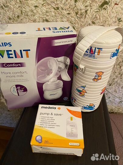 Молокоотсос Philips avent ручной с термосом