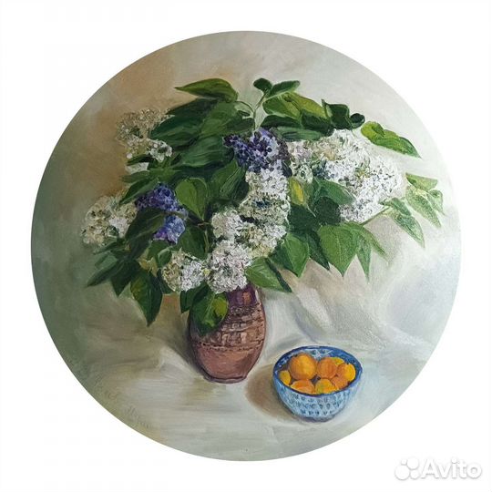 Картина маслом Сирень