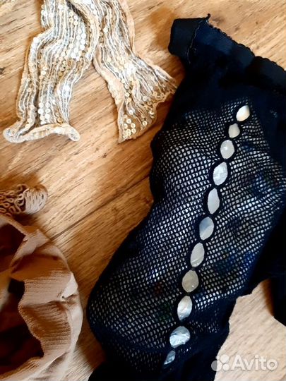 Шарф из пайеток колготки сетка
