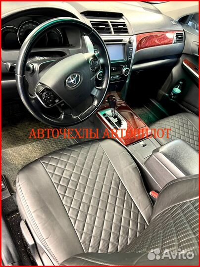 Чехлы Автопилот Toyota Camry v50 из экокожи чёрные