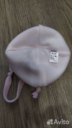 Шапка осенняя для новорожденных для девочки 36-38