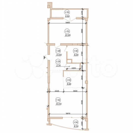 2-к. квартира, 94,4 м², 3/10 эт.