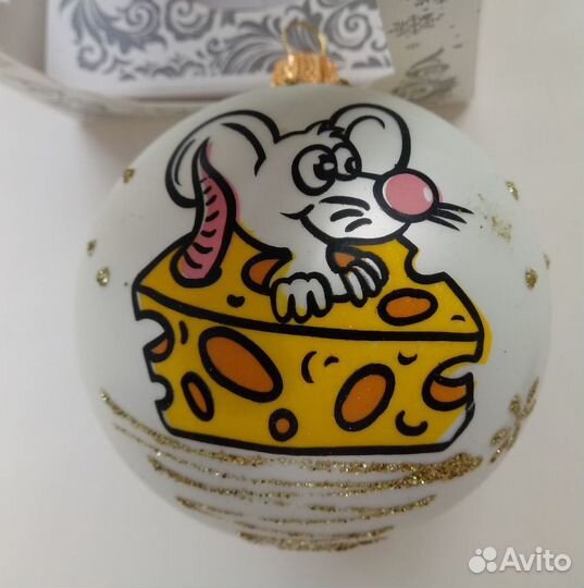Ёлочный шар Мышонок 85мм