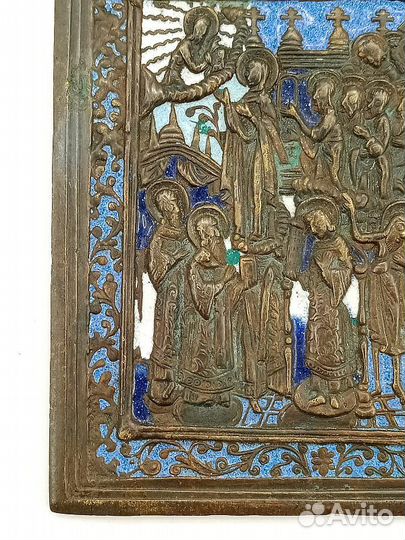 Икона Покров Пресвятой Богородицы. 5 эмалей (02785