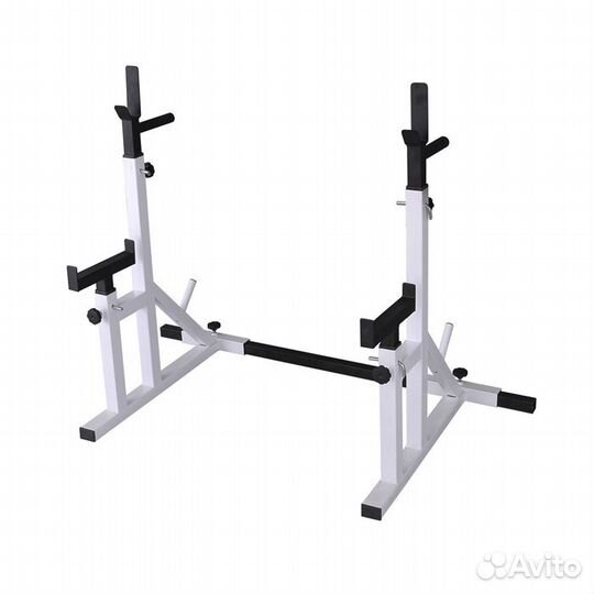 Стойка для жима штанги с страховкой белая телескоп