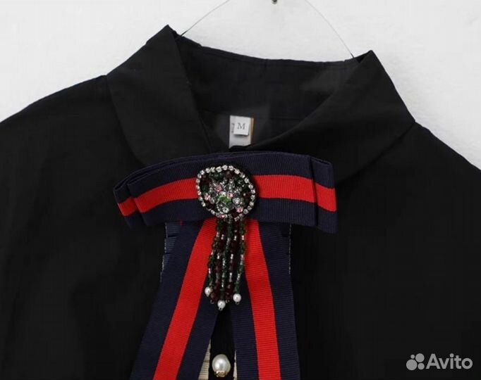 Рубашка блузка хлопок с брошью 42р