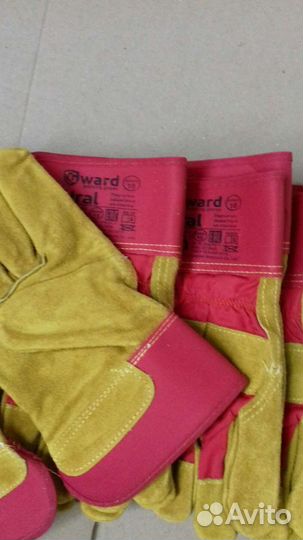 Перчатки спилковые, кожа. Тигры