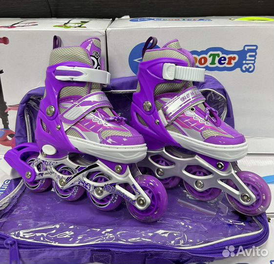 Роликовые коньки детские раздвижные новые