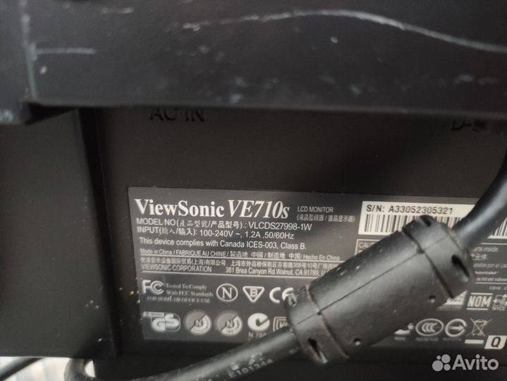 Монитор для компьютера Viewsonic VE710s