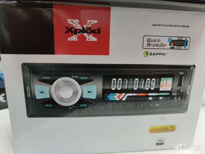 Магнитола 1 дин X-plod Zappin, Bluetooth/USB