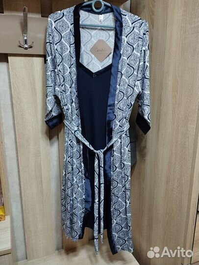 Халат + ночная сорочка, 2XL, вискоза Турция. Новый