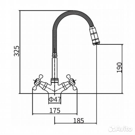 Кухонный смеситель гибкий излив D151807-Q