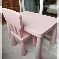 Детский столик и стульчик IKEA маммут розовый