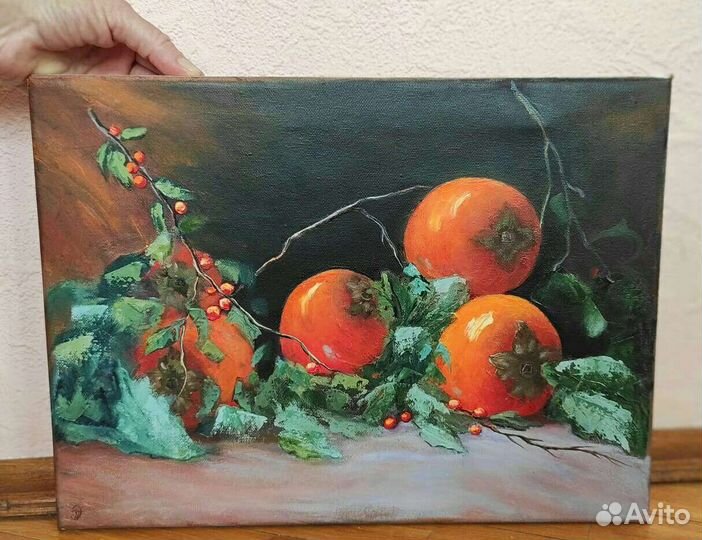 Картина маслом на холсте Хурма