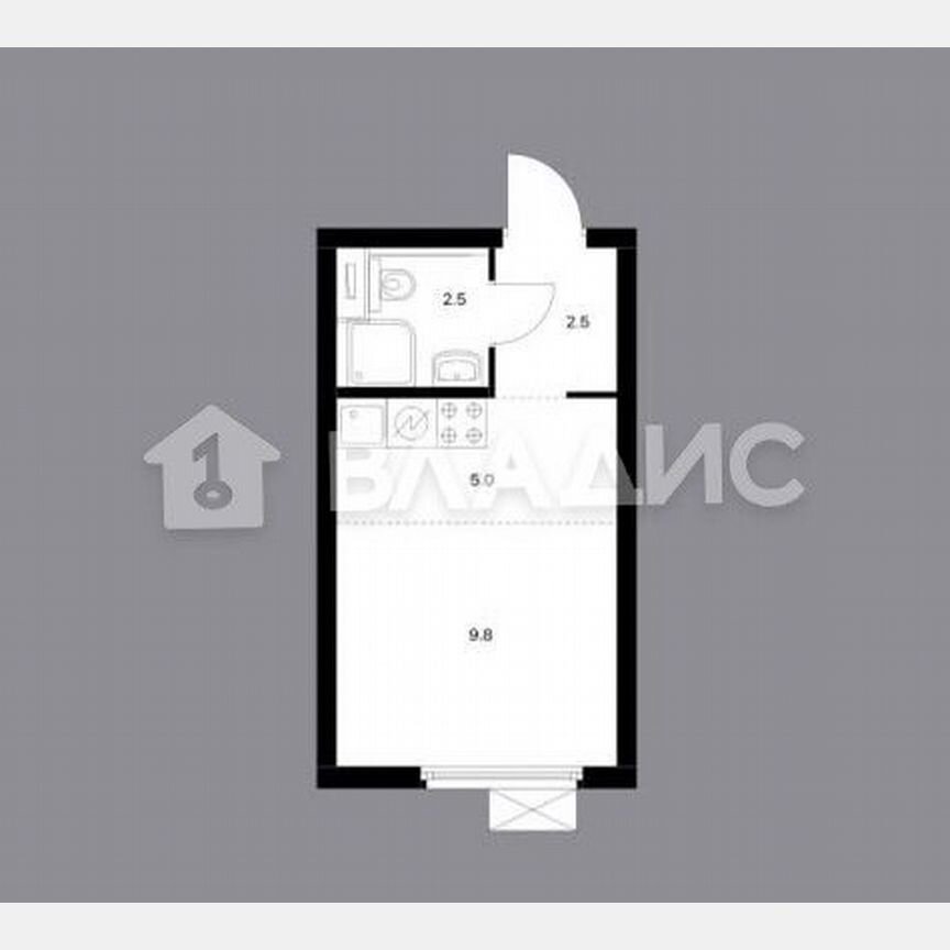 Квартира-студия, 19,8 м², 7/33 эт.