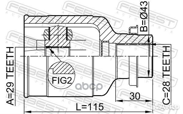 ШРУС внутренний перед прав mazda 323 BJ