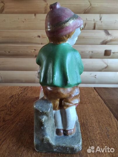 Копилка СССР мальчик с девочкой. Гипс. Большая