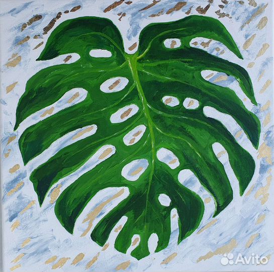 Интерьерная картина акрилом Монстера2