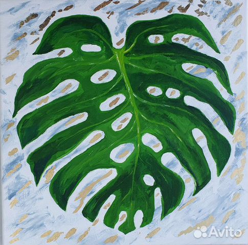 Интерьерная картина акрилом Монстера2