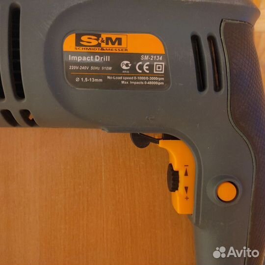 Ударная дрель SM-2134, 910вт, 2 скорости