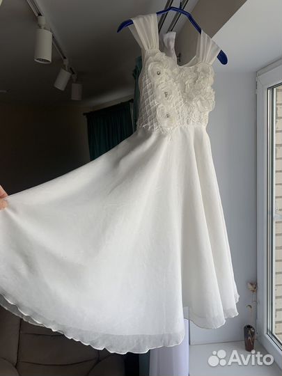 Платье для девочки белое 7 лет